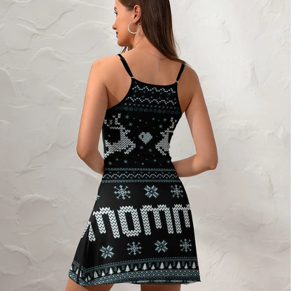 Sexy  Woman's Gown The Dress Ugly Christmas Sweaters Mommy Ugly Christmas  Women's Sling Dress Novelty Cocktails Humor Graphic