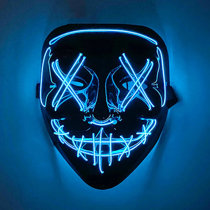 Wireless Scary Glowing Mask LED Luminous Purge Mask Halloween Horror Neon Light Up