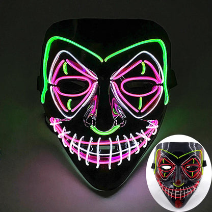 Wireless Scary Glowing Mask LED Luminous Purge Mask Halloween Horror Neon Light Up