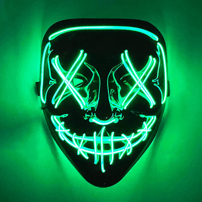 Wireless Scary Glowing Mask LED Luminous Purge Mask Halloween Horror Neon Light Up