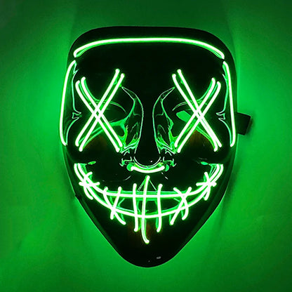 Wireless Scary Glowing Mask LED Luminous Purge Mask Halloween Horror Neon Light Up